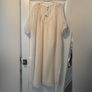 H&M Sheer Off White Maxi Dress-Large, new with tags